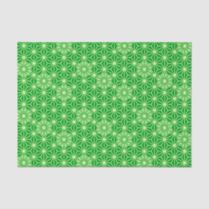 Papier Mousseline Japonais Asanoha motif - vert émeraude