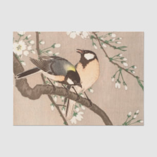 Papier Mousseline Japonais Asiatique Koson Bird Chickadee Songbird