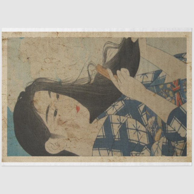 Papier Mousseline Japonaises Brossant Cheveux Ukiyo Style Art No7 (Recto)