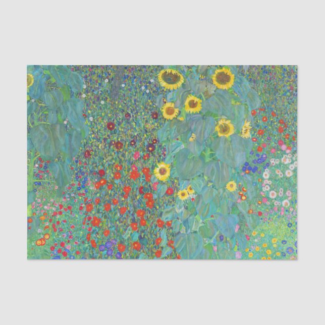 Papier Mousseline Jardin agricole avec tournesol par Gustav Klimt   (Recto)