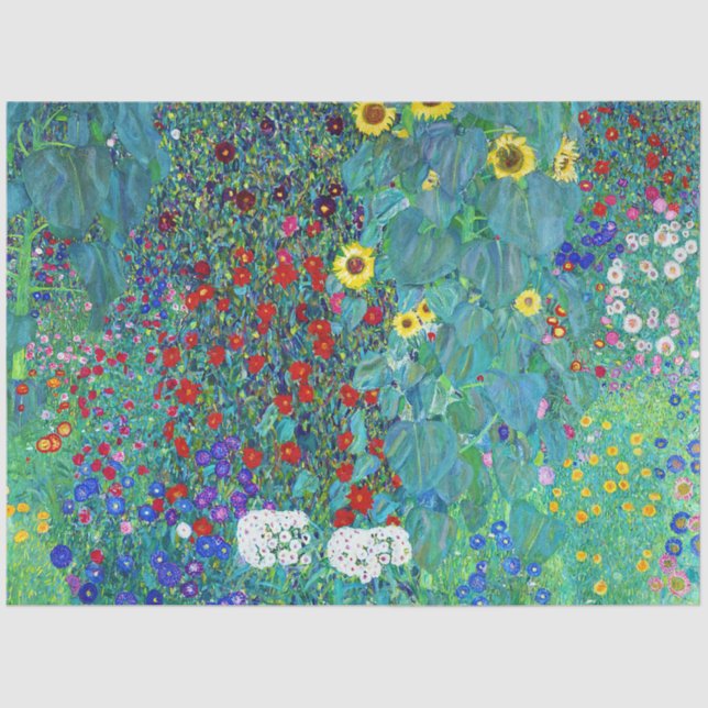 Papier Mousseline Jardin agricole avec tournesols, Gustav Klimt (Recto)