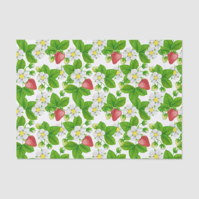 Papier Mousseline Jardin aux fraises (Recto)
