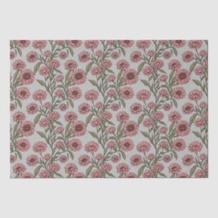 Papier Mousseline Jardin botanique vintage Rose Daisies