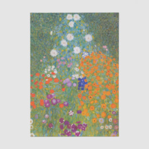Papier Mousseline Jardin de fleurs par Gustav Klimt