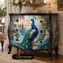 Jardin d'eau de paon bleu découpage