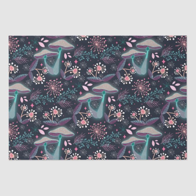 Papier Mousseline Jardin des champignons de nuit (Recto)