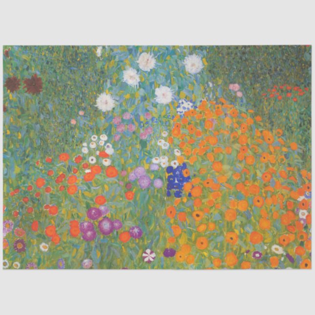 Papier Mousseline Jardin des fleurs (par Gustav Klimt) (Recto)