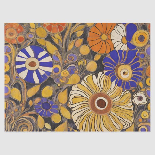 Papier Mousseline Jardin Fleur sauvage or (Recto)
