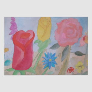 Papier Mousseline Jardin fleuri d'été