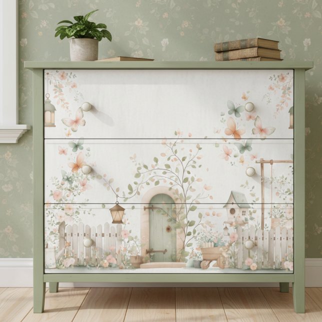 Papier Mousseline Jardin Floral Decoupage (elegant pretty cottagecore cottage garden decoupage tissue paper)