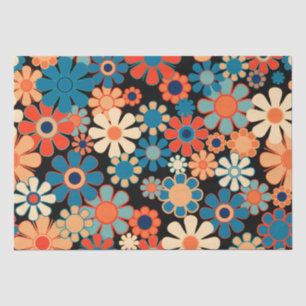 Papier Mousseline Jardin Floral Retro Gras Motif Fleur Vintage