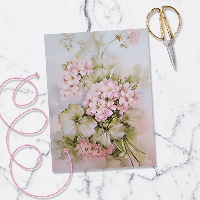 Papier Mousseline Jardin Floral Rose Hydrangea Fairy (Créateur téléchargé)