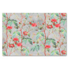 Jardin Floral Rose rouge vintage sur Gris