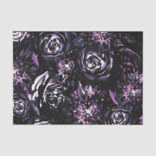 Papier Mousseline Jardin foncé Vis mauve Fleurs Mariage