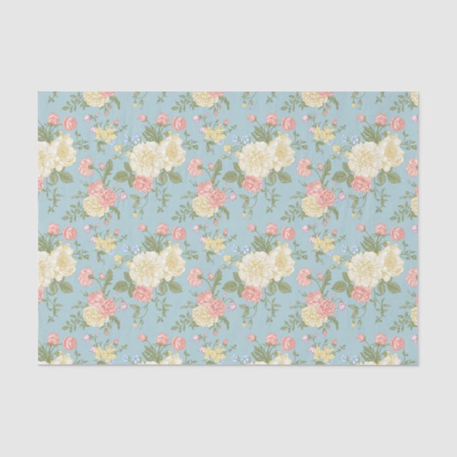 Papier Mousseline Jardin Peony motif floral (Recto)