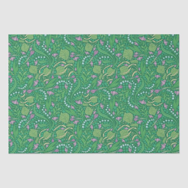 Papier Mousseline Jardin printanier Muguet de la Fête des Mères (Recto)