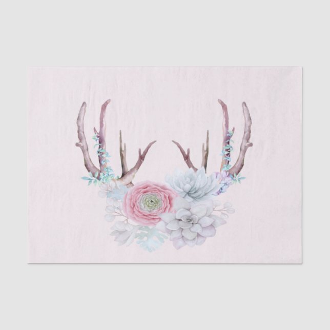 Papier Mousseline Jardin rose de Succulent de fleurs d'andouillers (Recto)