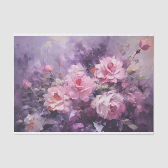 Papier Mousseline Jardin Rose victorien II (Recto)