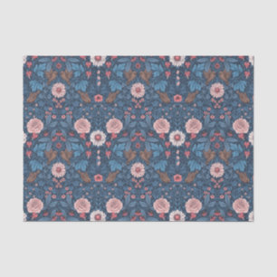 Papier Mousseline Jardin sauvage en bleu