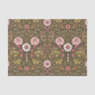 Papier Mousseline Jardin sauvage sur café brun