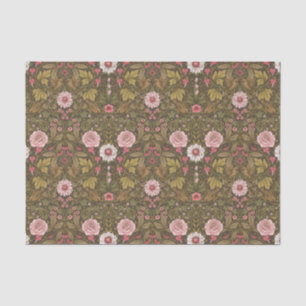 Papier Mousseline Jardin sauvage sur café brun