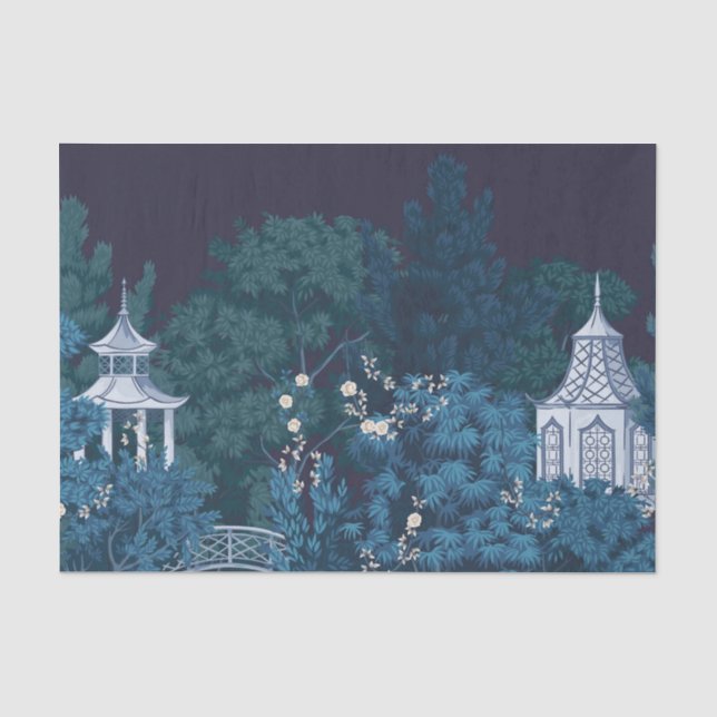 Papier Mousseline Jardins de la Lune enchantés Chinoiserie (Recto)