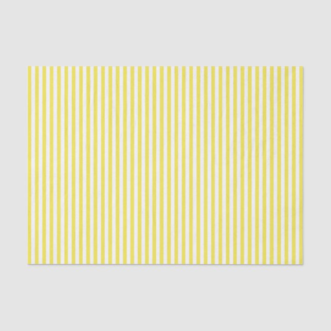 Papier Mousseline Jaune avec papier de tissus rayé blanc (Recto)