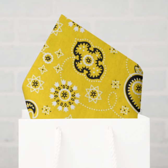 Papier Mousseline Jaune Bandana Moderne Cowboy Fun (Sac cadeau)