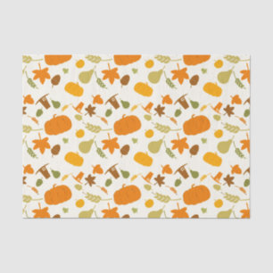 Papier Mousseline Jaune et Orange Thanksgiving Motif