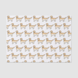 Papier Mousseline Jaune Golden Retriever mignon Motif de dessin anim
