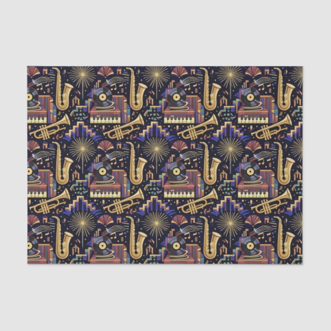 Papier Mousseline Jazz Age Celebration Pattern (Recto)