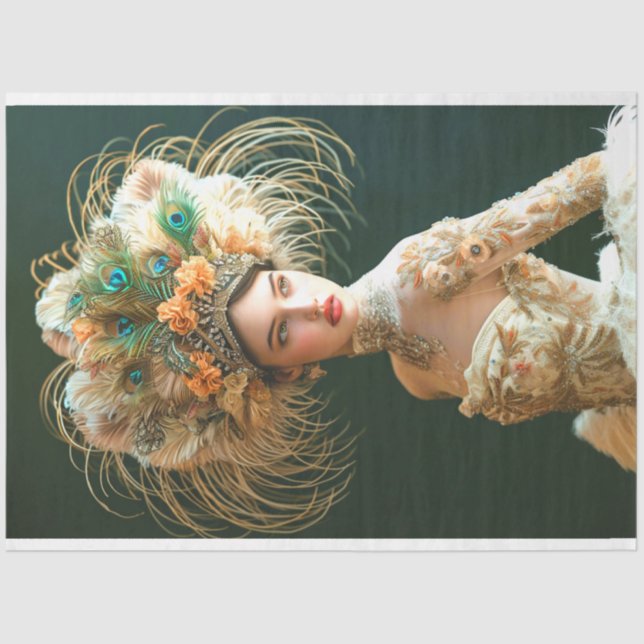 Papier Mousseline Jazz Age Flapper avec gracieuse découpage (Recto)