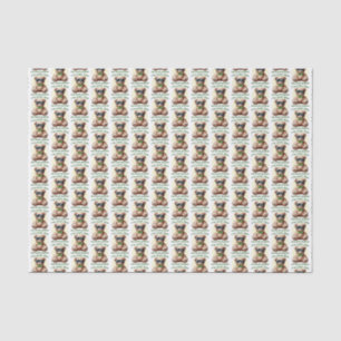 Papier Mousseline Je suis Cool Teddy Bear avec Green Bow personnalis