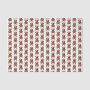 Papier Mousseline Je suis Cool Teddy Bear avec Pink Bow personnalisa