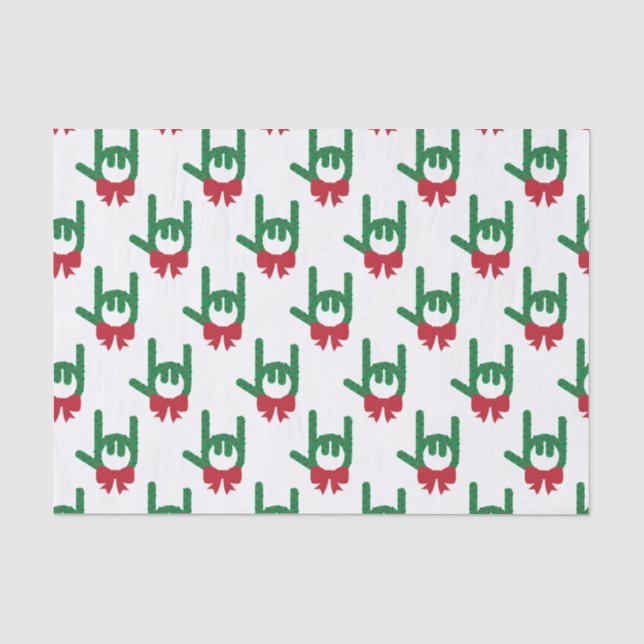 Papier Mousseline Je t'aime la couronne de Noël (Recto)