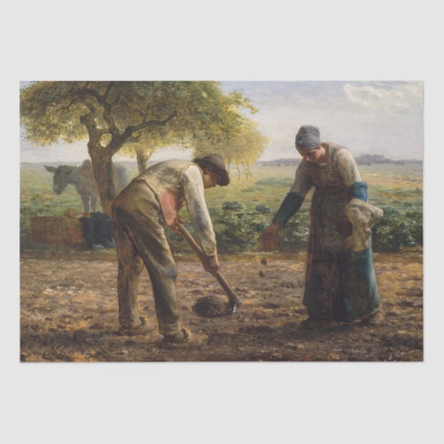 Papier Mousseline Jean-François Millet - Planteurs de pommes de terr (Recto)