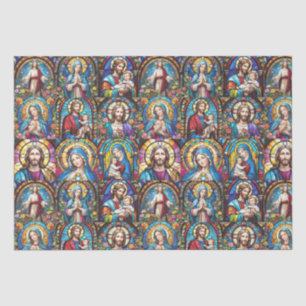 Papier Mousseline Jésus Christ Mary & Joseph Christian Stainverre