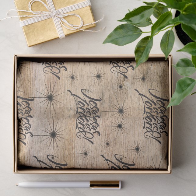 Papier Mousseline Jésus Est Seigneur Christian Noël Lettres Bois (Cadeau)