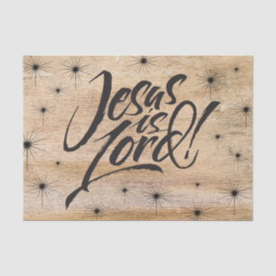 Papier Mousseline Jésus est Seigneur Christian Noël Wood Christ BIG