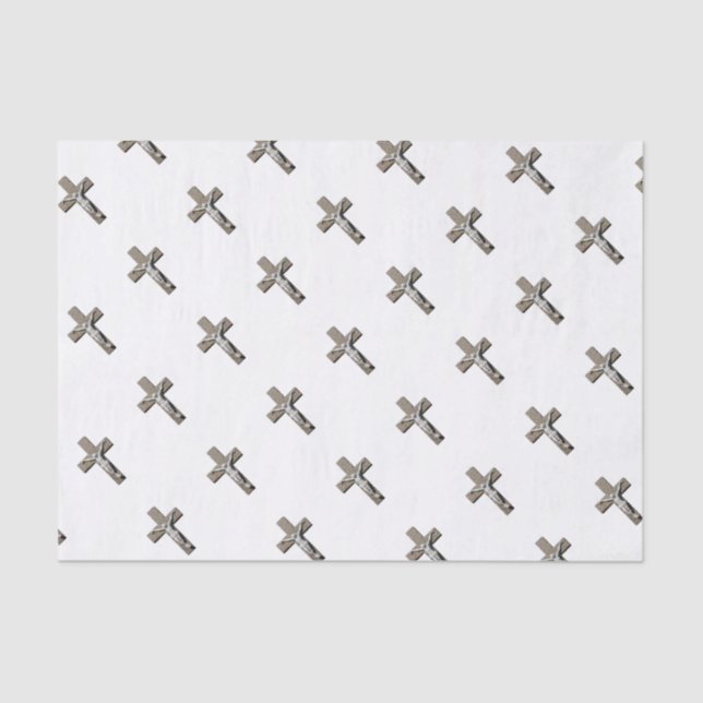 Papier Mousseline Jesuschrist sur une sculpture croisée (Recto)