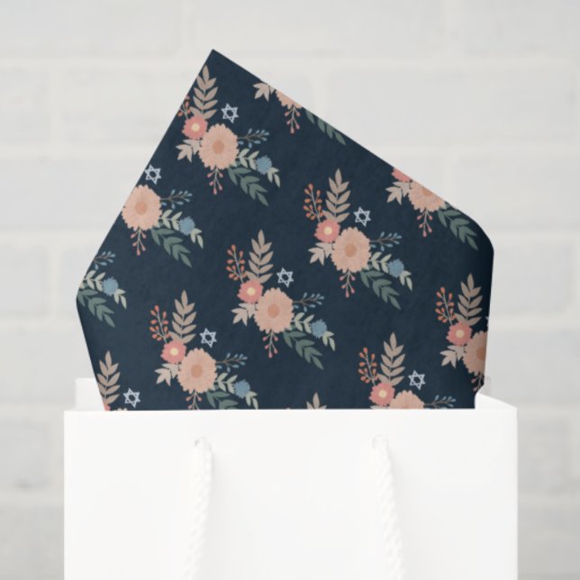 Papier Mousseline Jeu de fleurs de Bat mitzvah juifs Hanoukka dessin (Sac cadeau)