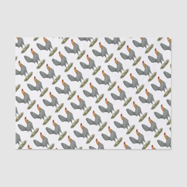Papier Mousseline Jeu Hen Bleu Rouge (Recto)