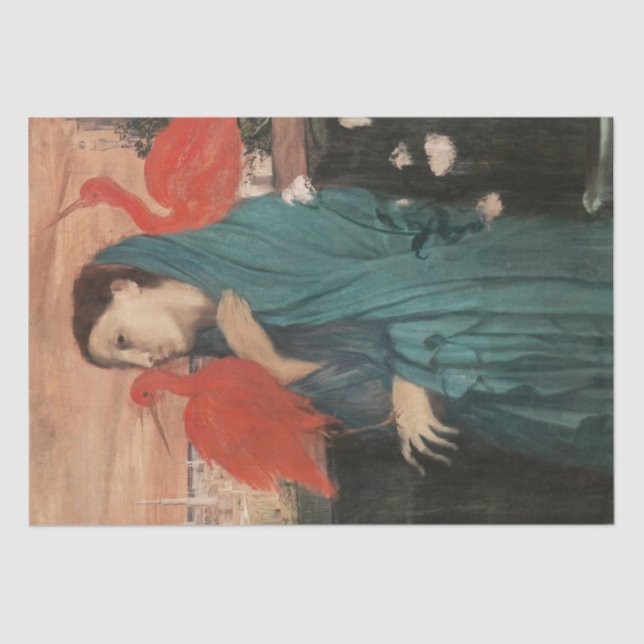 Papier Mousseline Jeune femme avec Ibis Peinture Edgar Degas (Recto)