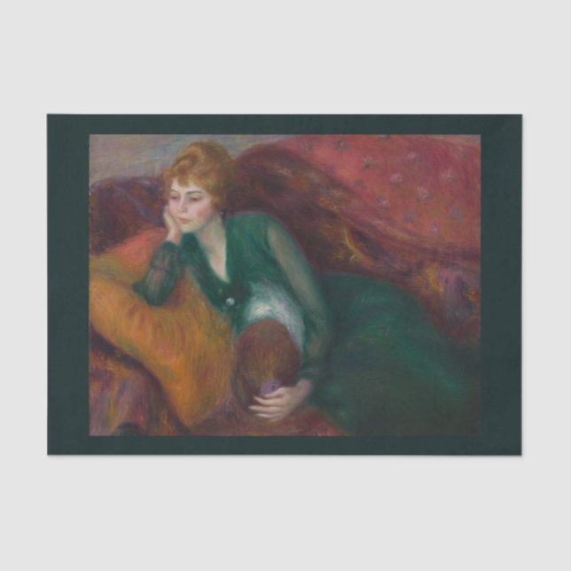Papier Mousseline Jeune femme en vert, William James Glackens (Recto)