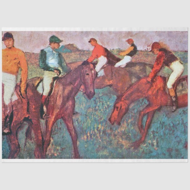 Papier Mousseline Jockey et cheval, Edgar Degas (Recto)