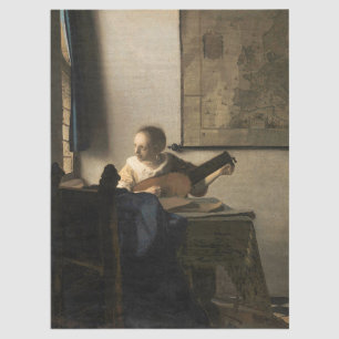 Papier Mousseline Johannes Vermeer - Jeune femme avec un trait