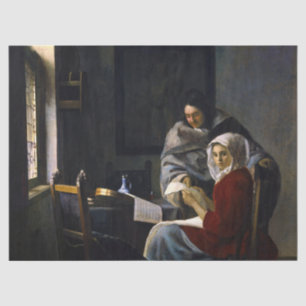 Papier Mousseline Johannes Vermeer - Une fille interrompue à sa musi