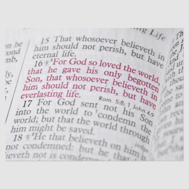 Papier Mousseline John 3:16 (Recto)