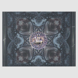 Papier Mousseline JOINT des CHEVALIERS TEMPLAR SUR le noir de CROIX