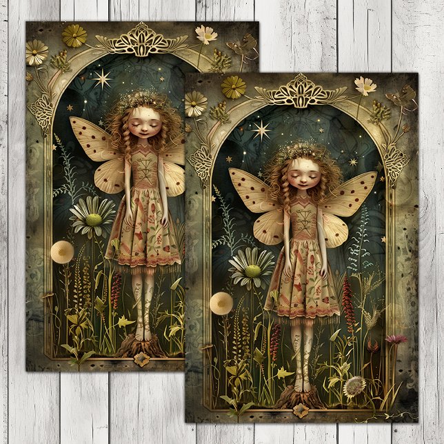 PAPIER MOUSSELINE JOINTY FOREST FAIRY DECOUPAPAY TISSUE PAPIER (DAINTY FOREST FAIRY DECOUPAGE TISSUE PAPER)
